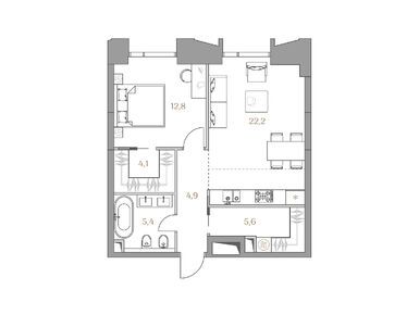 1-комнатная 55.00 кв.м, ЖК Luzhniki Collection (Коллекция Лужники), 78 157 000 руб.