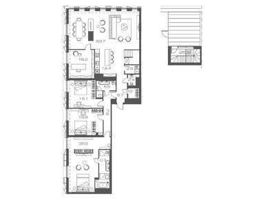 Планировки четырехкомнатные в ЖК Lunar (Лунар)