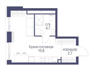 Студия 28.20 кв.м, Жилой квартал «Символ», 18 628 920 руб.