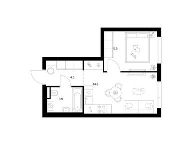 Планировки однокомнатные в Середневский лес