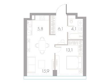 Планировки однокомнатные в ЖК «Ривер Парк Кутузовский»